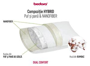 Perna Dual Hybrid Confort, 100% puf si pana de gasca, gel fiber 50 x 70 cm
