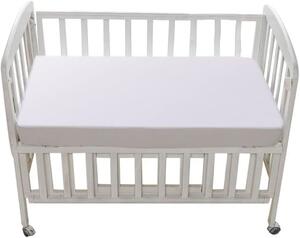 Husa impermeabila din frotir, bumbac 100%, patut bebe, 60x120cm, alba