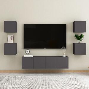 Dulapuri TV montate pe perete, 4 buc., gri, 30,5x30x30 cm