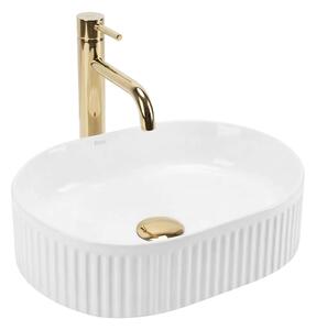 Rea Vanda lavoar 40x30 cm ovale de blat alb luciu REA-U3536