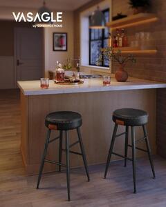Set 2 scaune de bar, Vasagle, Negru, 49.5x49.5x63 cm