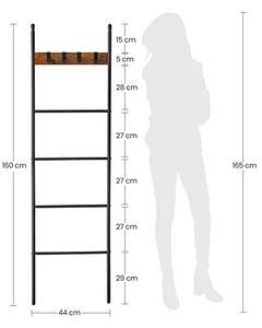 Scara cu carlige, Vasagle, Maro Rustic, 43 x 33 x 9,4 cm