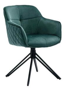 Scaun EMMA, stofa catifelata verde inchis - Bluvel 78, 59x62x82 cm