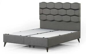 Pat STONE 160x200, stofa clasica maro - Notto C0533, cu somiera si spa