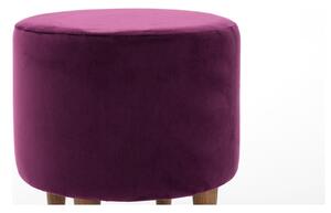 Taburet Liza, roz, lemn/material textil, 40x40x42 cm
