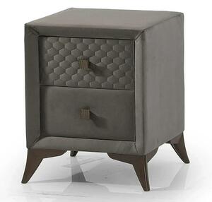Noptiera BIO BALANCE, stofa catifelata gri inchis - Zen Z1188, 51x48x6