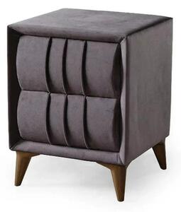 Noptiera BAROK, stofa catifelata gri antracit - Setra 811, 51x48x66 cm