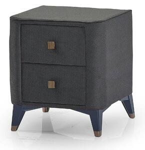 Noptiera CARBON, stofa catifelata gri inchis - Notti 1029, 51x48x66 cm