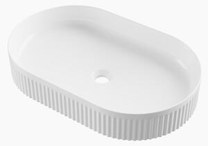 Gamma Frezja, lavoar oval de blat 595x380x100 mm, alb lucios, GMA-UC-FREZJAOW