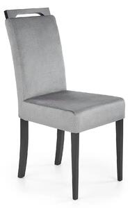 Scaun CLARION 2, gri/negru, stofa catifelata/lemn, 42x58x97 cm