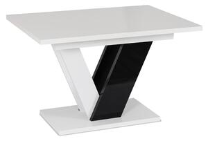 JAKS Masă de bucătărie Clark 120 cm negru și alb lucios glamour