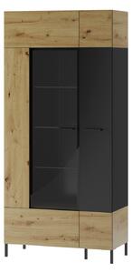 Z0ND0 Vitrină Lorren 12 (stejar artisan + negru mat). 1068165