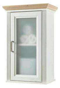Dulap baie suspendat JASMIN, alb/stejar artisan, PAL, cu o usa, 48x33x