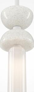 Maytoni lampă suspendată Kyoto, alb, Ø 10 cm, marmură, sticlă, reglabil, Alb, Camera de zi / sufragerie, Marmură