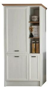 Dulap bucatarie JASMIN, alb/stejar artisan, PAL, 104x60x218 cm