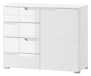 Comodă Sallosa 5 (alb + alb lucios). 1068211