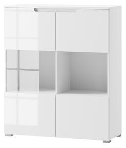 Vitrină Sallosa 27 (alb + alb lucios). Promo -14%. 1068229