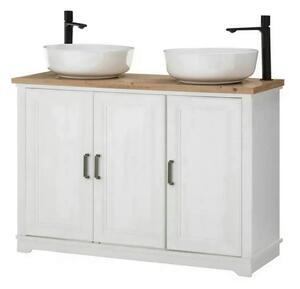 Dulap baie JASMIN, alb/stejar artisan, 116x47x74 cm