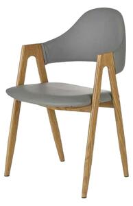 Scaun K247, gri/stejar miere, piele ecologica/metal, 51x51x80 cm