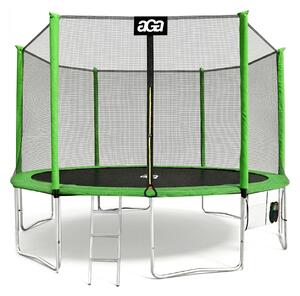 Aga SPORT PRO Trambulină 430 cm Verde deschis + plasă de protecție + scară + buzunar pentru încălțăminte