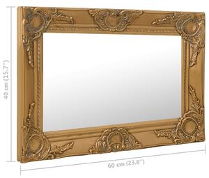 Oglindă de perete în stil baroc, auriu, 60 x 40 cm