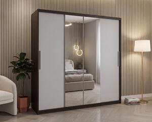 Dulap dressing Londra 2 usi cu oglinda, 200 cm, Wenge/Alb