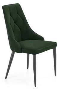 Scaun K365, verde inchis/negru, stofa catifelata/metal, 52x57x90 cm