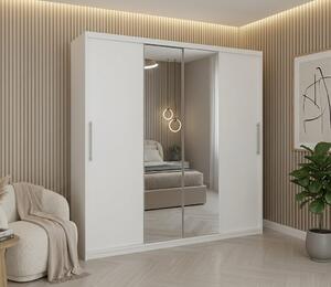 Dulap dressing Londra 2 usi cu oglinda, 200 cm, Alb