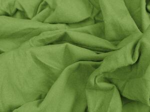 2x lenjerie din microfibra gri EMOJI + cearsaf jersey 180x200 cm verde deschis