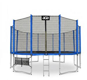 Aga SPORT PRO Trambulină 500 cm Albastră + plasă de protecție + scară + buzunar pentru încălțăminte