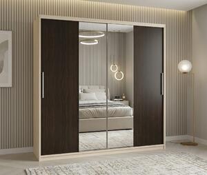 Dulap dressing Londra 2 usi cu oglinda, 200 cm, Sonoma/Wenge