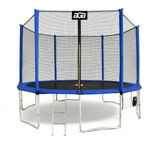 Aga SPORT PRO Trambulină 400 cm Albastră + plasă de protecție + scară + buzunar pentru încălțăminte