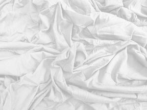 Lenjerie de pat microfibra alba WINAR + cearceaf din jerseu alb 90x200 cm