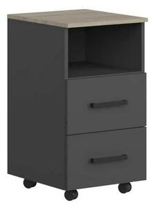 Comoda birou OFFICE NEW, gri antracit/stejar sonoma, PAL, 41x45x73 cm