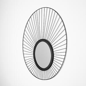 Oglinda decorativa Papatya WM-013, negru, metal, 63x1x63 cm