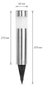 Lampa solara metalica - opal - alb rece - 6 x 6 x 27 (+10) cm