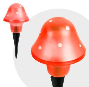 Lampa solara ciuperca LED - rosu - 11 cm