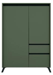 Comoda LOUNGE 4, verde/negru, PAL, 95x45x152.5 cm