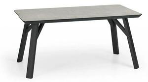 Masa HALIFAX, gri beton/negru, 160x90x76 cm