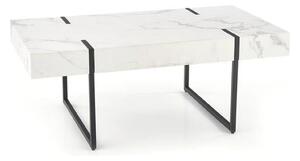 Masuta cafea BLANCA, alb cu efect de marmura/negru, 110x60x43 cm