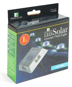 Lampa solara LED cu plug-in perete - patrata, metal - alb rece - 10 x 10 x 2,5 (+11) cm