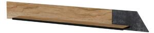 Polita OVO, stejar/gri beton, PAL laminat, 130x20x15 cm