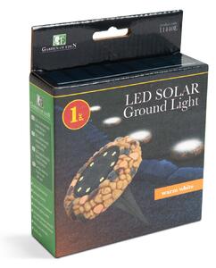 Lampa solara detasabila cu LED - Stony - Alb Cald - 12 x 12 x 2,5 (+11) cm