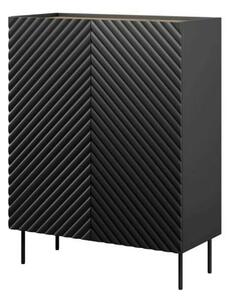 Comoda ONDA, negru/stejar, PAL laminat, 98x45x127 cm