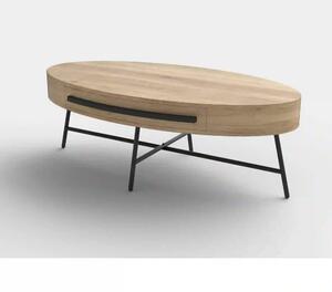 Masuta cafea CAROLINA, stejar auriu/negru, 120x60x41 cm