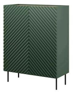 Comoda ONDA, verde inchis/stejar, PAL laminat, 98x45x127 cm