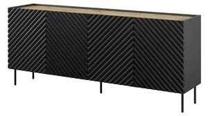Comoda ONDA, negru/stejar, PAL laminat, 200x45x85 cm