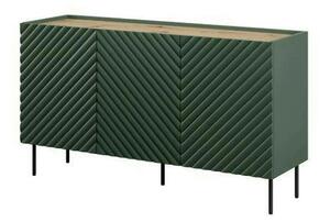 Comoda ONDA, verde inchis/stejar, PAL laminat, 150x45x85 cm