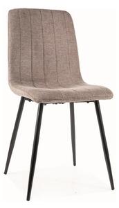 Scaun ALAN, bej inchis/negru mat, stofa clasica/metal, 45x39x91 cm