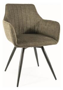 Scaun BALLO, verde olive/negru, stofa clasica/metal, 56x45x84 cm